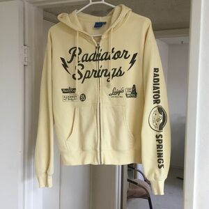 DISNEY PIXAR/“RADIATOR SPRINGS”ZIP FRONT HOODIE IN BUTTER